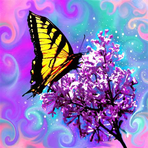 Digital Painting Fantasy Butterfly Abstract Art Print Energy
