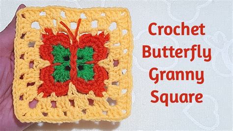 How To Make A Crochet Butterfly Granny Square Youtube