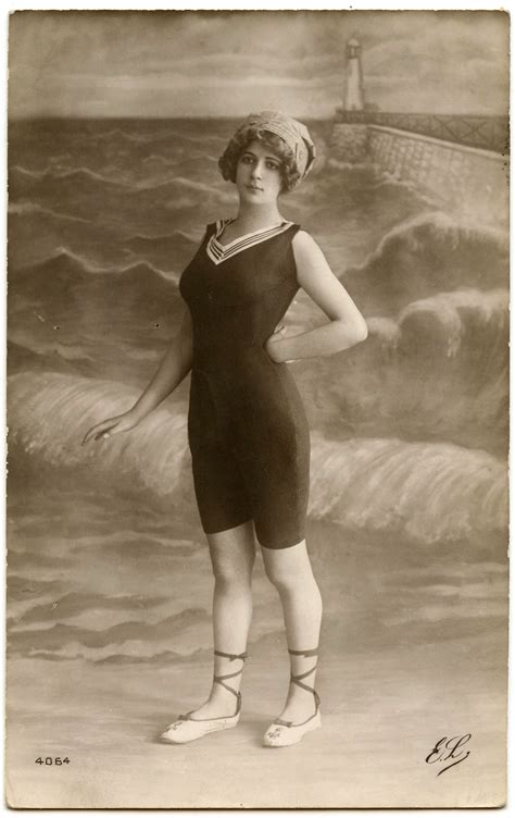 Vintage Bathing Suit Photo Cute Lady The Graphics Fairy