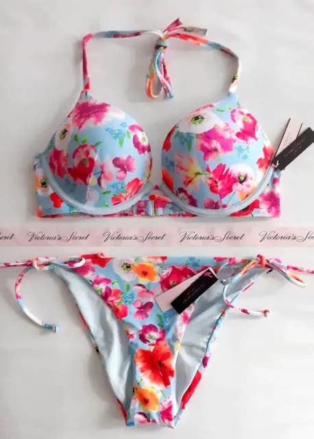 Victorias Secret 2pc Bikini Swim Set 34b Bombshell Pushup Add 2csize S