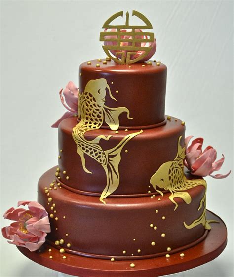 Each layer was encircled with a small ruffle, and the. Koi Carp Wedding Cake - Wedding Cakes - Cakeology
