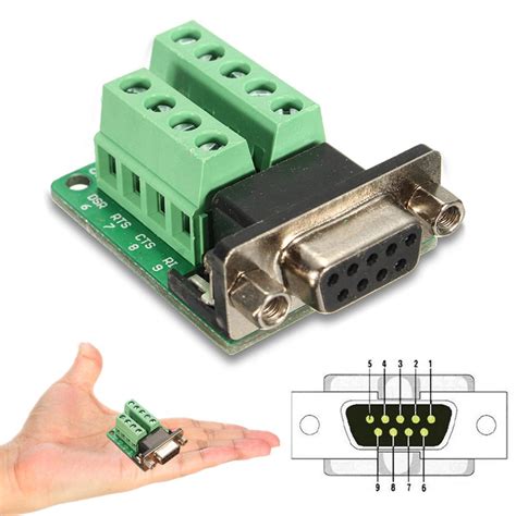 Db9 9 Pin Female Rs 232 Serial Com Port Interface Breakout Board All