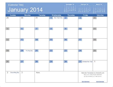 An Easy To Edit 2014 Calendar Template For Excel Calendars And