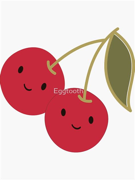 Cute Kawaii Cherries Sticker For Sale By Eggtooth Redbubble