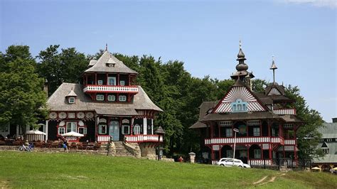 Pustevny Wooden Buildings Moravian Municipality Mountain Range