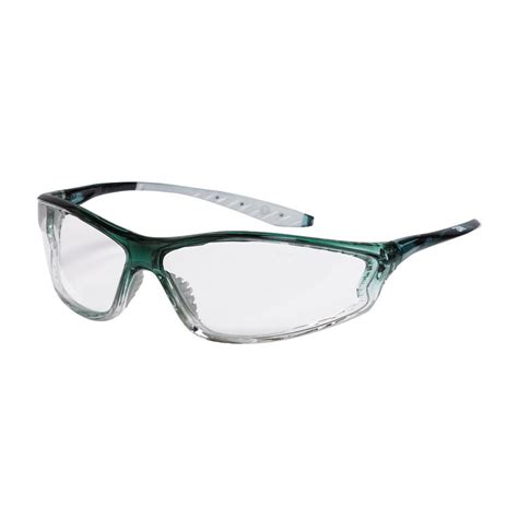 shop 3m green frame with clear lens plastic safety glasses at