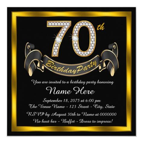 70th Birthday Party Invitation Uk