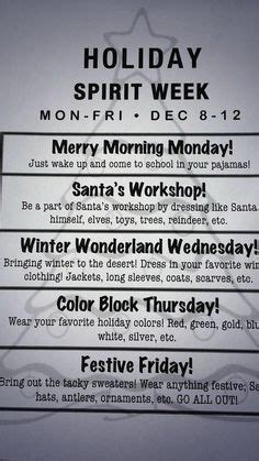 There are several things you can do to try to get yourself in the christmas spirit. Image result for holiday spirit week ideas | School spirit ...