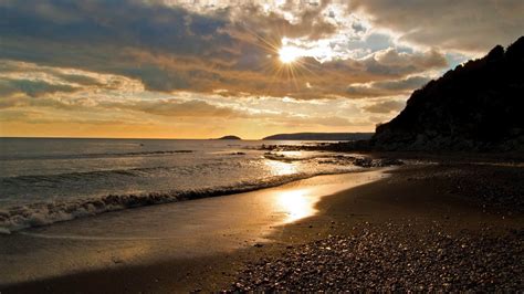 Landscape Beach Sunset Sea Sky Wallpapers Hd Desktop