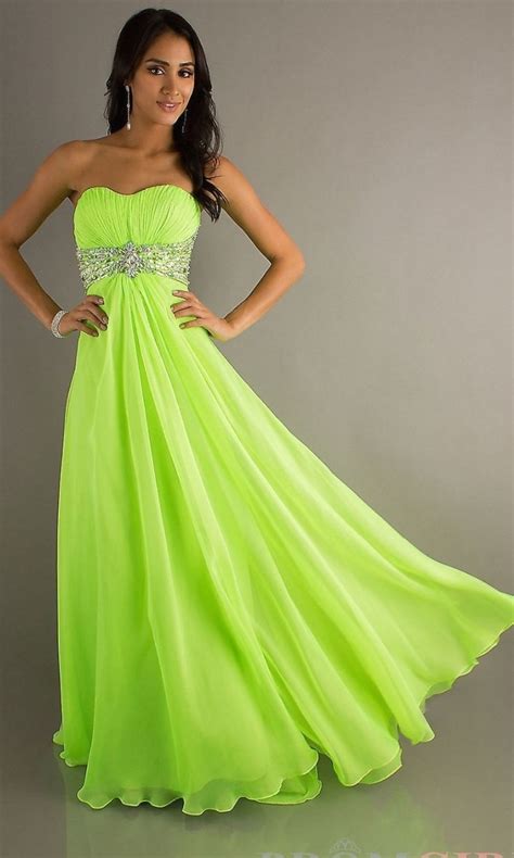 Fashion Lime Green Sweetheart Prom Dress Ruffles Crtstal Green