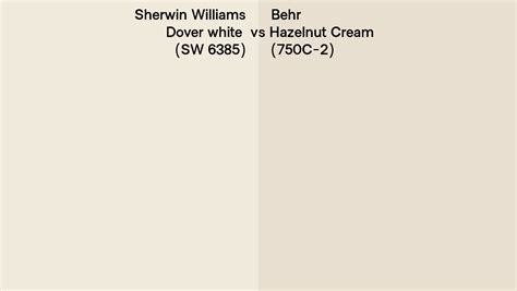 Sherwin Williams Dover White Sw 6385 Vs Behr Hazelnut Cream 750c 2