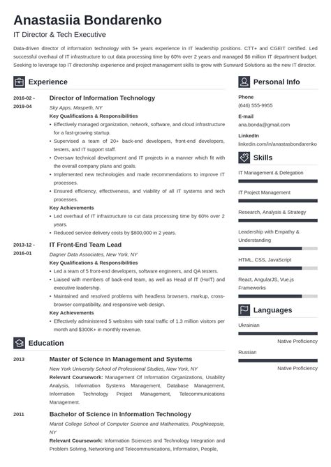 It Director Resume Sample And Writing Guide 20 Tips