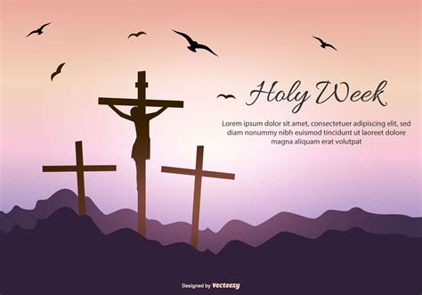 Holy Week Text Template Friday Illustration Landscape Illustration