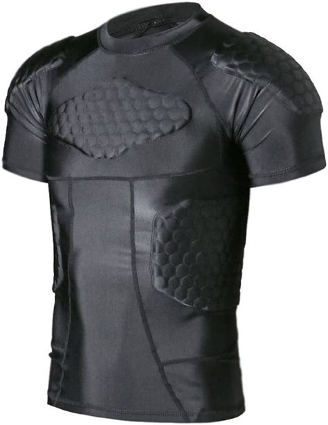 Tuoy Men S Padded Compression Rib Chest Protector Shirt Protective