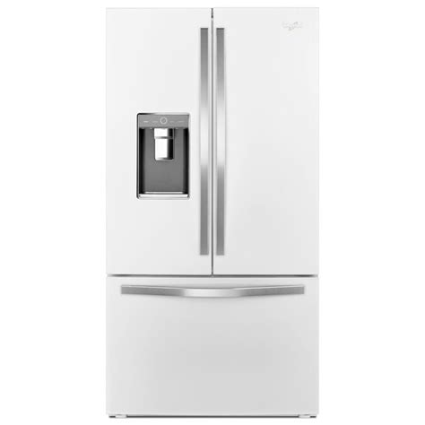 Whirlpool 315 Cu Ft French Door Refrigerator With Ice Maker White Ice