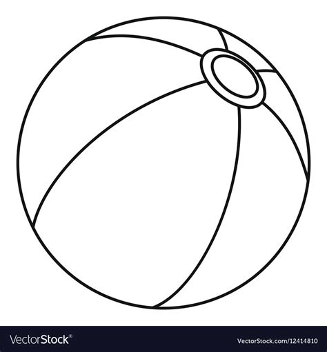 Beach Ball Icon Outline Style Royalty Free Vector Image