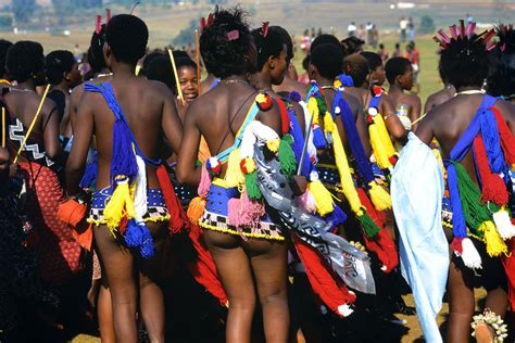 zulu girls attend umhlanga the annual reed dance festival of swaziland