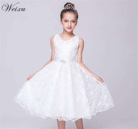 Weixu Baby Girl Summer Dress Child White Tulle Lace Princess Party