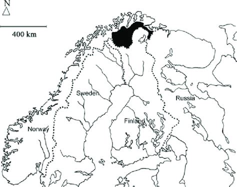 Map Of Fennoscandia With Interior Finnmark Indicated Download