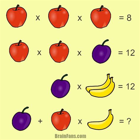 A great resource, some old and new puzzles and all are graded as to the level of difficulty. Brain teaser - Number And Math Puzzle - Math question ...