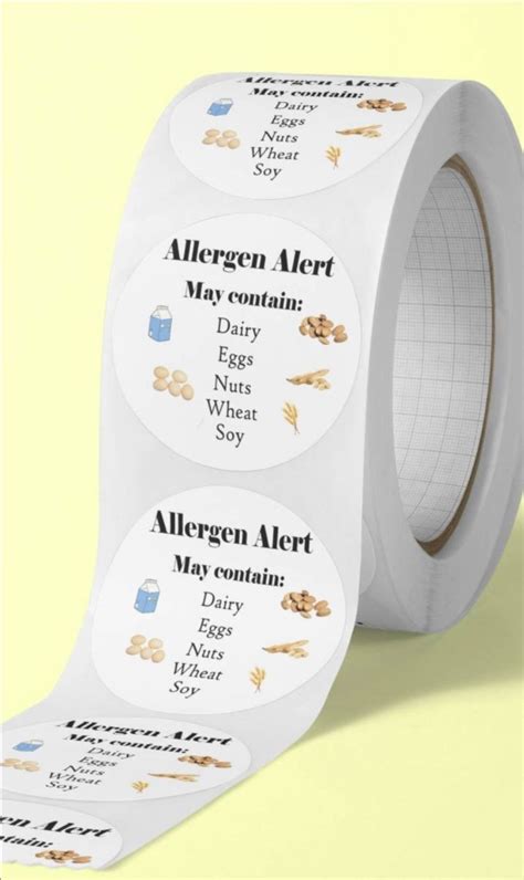 Allergen Stickers Food Allergy Labels
