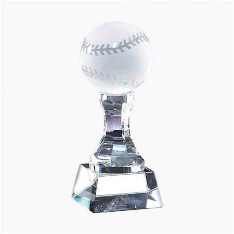 3d Crystal Baseball Column Trophy Crystal Images Inc