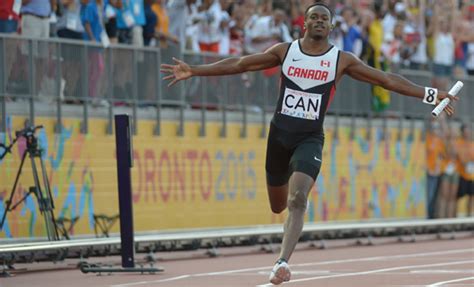 He won an olympic bronze medal as part of canada's 4 × 100 m r. UHN employee bound for Olympics to cheer on track star son