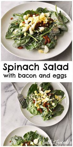 Add the chicken broth, garlic,ginger, and 1/2 tsp. Spinach Salad with Warm Bacon Dressing - delicious salad! Spinach, bacon, eggs, mushrooms, swiss ...