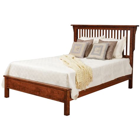 Daniels Amish Lewiston Queen Solid Wood Slat Bed With Low Footboard