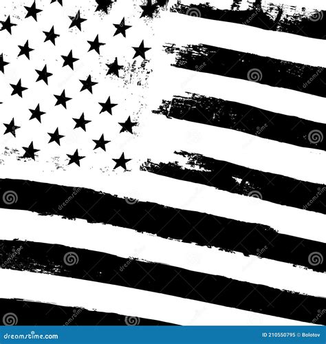 Monochrome Grunge American Flag Background Patriotic Design Template