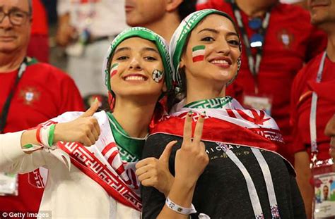 Iran S Female Fans Support Their World Cup Heroes Against Portugal Daily Mail Online