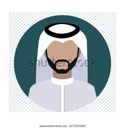 Saudi Man Icon Wearing Shemagh Thobe Stock Vector Royalty Free