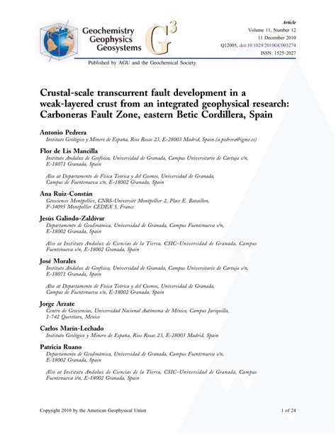 Pdf Crustal Scale Transcurrent Fault Development In A Weak Layered