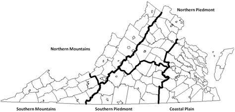 Map Of The 95 Counties In The Commonwealth Of Virginia Usa And Five