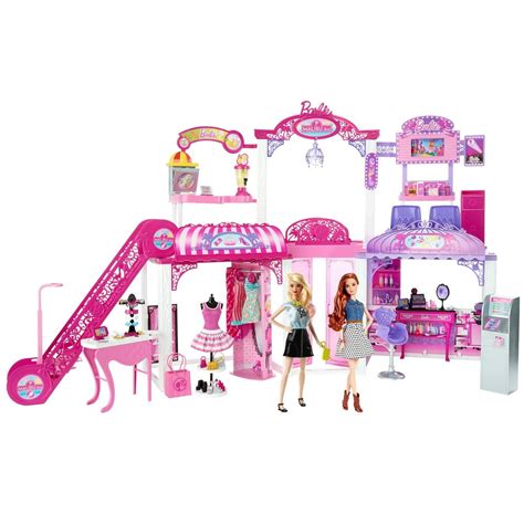 Barbie Malibu Ave 2 Story Mall With 2 Dolls 50 Pieces 2 Tall 4
