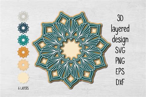 Layered Mandala Pattern Svg For Silhouette - Layered SVG ...