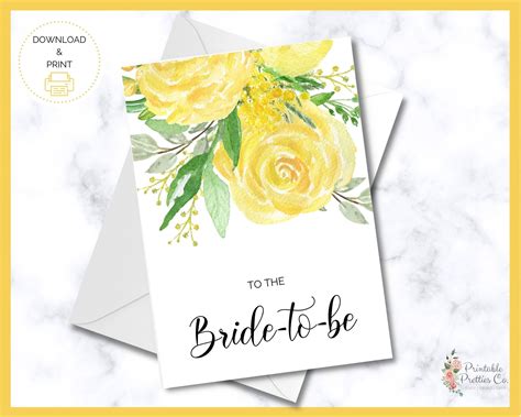 Bridal Shower Card Printable Bride To Be Card Wedding Etsy