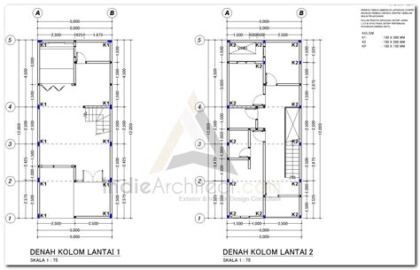 Denah Balok Dan Kolom Rumah 2 Lantai Gambar Design Di