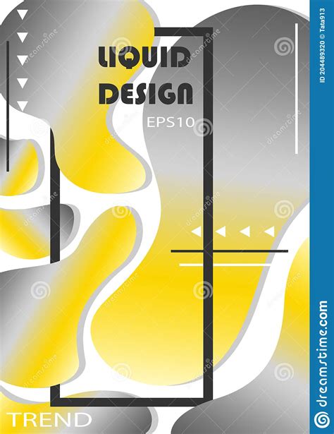 Abstract Poster With Liquid Gradient Shapes Template For Design With