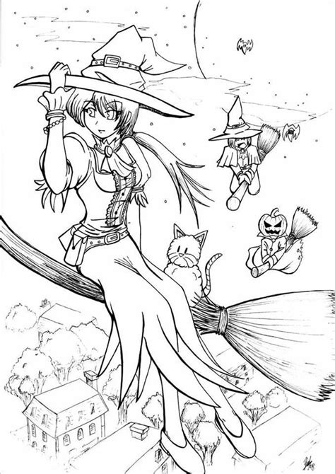 Witch Coloring Pages Detailed Coloring Pages Halloween Coloring Pages