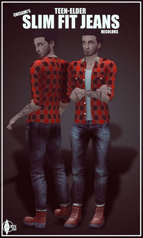 6 Recolors Of Chisami Slim Fit Jeans At Onyx Sims Sims 4 Updates