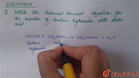 Write The Balanced Chemical Equation For The Reaction Of Sodium