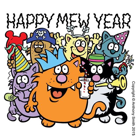 Happy Mew Year Cat Movie New Eve Funny Tips Cat Comics Cat 