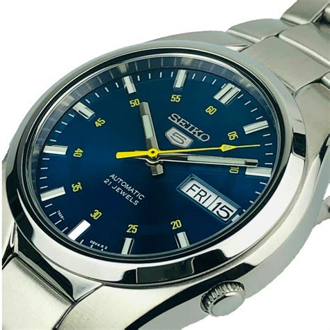 Seiko 5 Automatic Stainless Steel Blue Dial 37mm Mens Watch Snk615k1