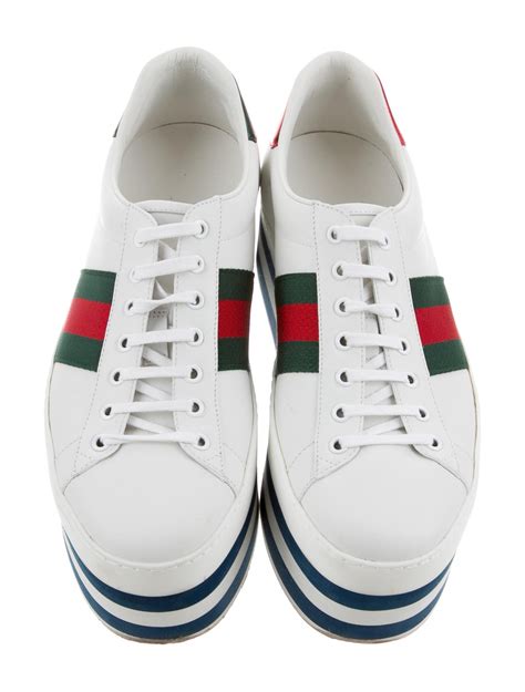 Gucci New Ace Leather Platform Sneakers Shoes Guc179103 The Realreal