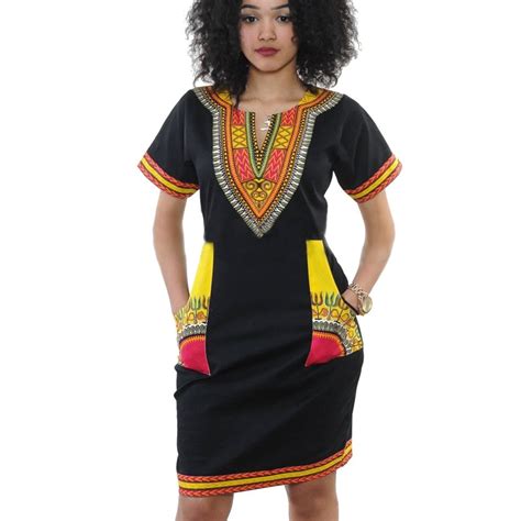 2017 Women Summer Dress Sexy Mini African Tranditional Print Dashiki