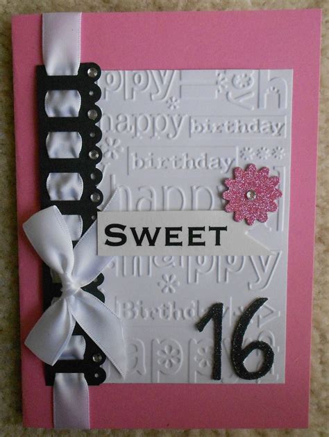 Handmade Sweet 16 Birthday Card 16th Birthday Card Birthday Cards