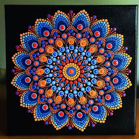 Mandala Dot Art Designs For Beginners Rainbow Mandala On Wood Circle