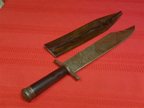 W Butcher Sheffield Bowie Knife With Leather Sheath 1941611009