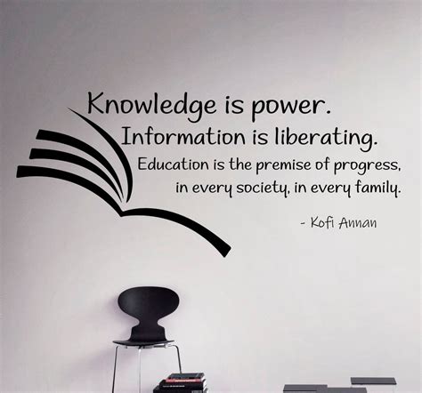 Knowledge Is Power Wall Vinyl Decal Sticker Motivational Quotes Classroom Babe Interior Nwg